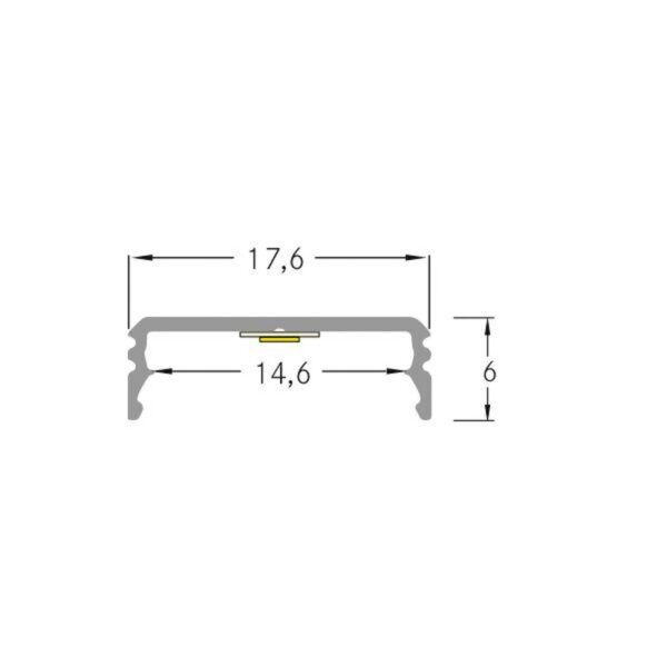 BRUMBERG One LED montážní profil hliník plochý 1m