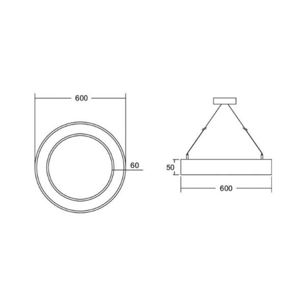 BRUMBERG Biro Circle Ring5 Ø 60 cm nahoru/dolů DALI černá 840